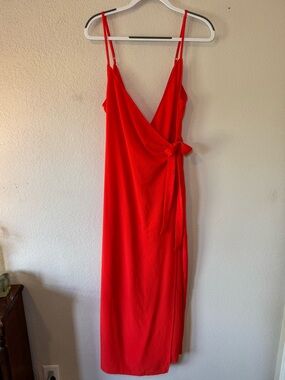 Show Me Your Mumu Red Wrap Jumpsuit with Tie Detail - Women Size L